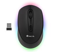 NGS SMOG-RB - Rechargeable Wireless Multi-Device Mouse with LED Illumination, Bluetooth 3.0/5.0 Technology, 2.4 Ghz, 10M Range, 50 Hours Battery Life, Black Colour