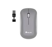 NGS Snoop-RB - Rechargeable Wireless Multi-Device Mouse, with Bluetooth 3.0/5.0, 800/1200/1600/2000/2400dpi, 10M Distance, Grey Colour