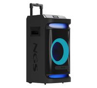 NGS Wild Space 1 Portable Speaker 900 W Bluetooth 5.3, TWS, 10 Inch Woofer, Rechargeable, RGB LED Lights, Double Microphone, USB/AUX Input, Wheels and Trolley, Remote Control, Xdrive Function
