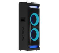 NGS Wild Space 3 - Portable Speaker, Compatible with Bluetooth Technology, True Wireless Stereo, Subwoofer + Dual Tweeter, Micro SD/USB/AUX IN, Wheels, Black