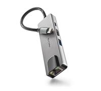 NGS Wonder Dock Supra 4-in-1 Aluminum USB-C Multiport Adapter, USB 3.0, USB-C with PD Charging 100W, HDMI 4K @ 30Hz RJ45, Compatible with Windows 11/10/8/8.1/7/XP/Vista, Mac OS and Linux