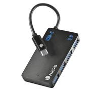 NGS Wonder IHUB4 USB-C Hub, Includes 4 Ports, High Speed Data Transfer, Compatible with USB 1.0, USB 1.1, USB 2.0 and USB 3.0, Black
