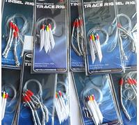 NGT 10 Assorted Mackerel Rigs Daylites And Tinsel Traces