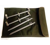 NGT 2 x ROD BUZZ BAR with BANK STICKS & CASE STAINLESS STEEL CARP FISHING