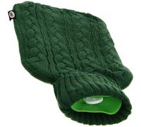 NGT 2L Hot Water Bottle with Knitted Cover - Large Capacity Heat Source for Winter Fishing, Camping & Outdoor Use - Soft Green Cab