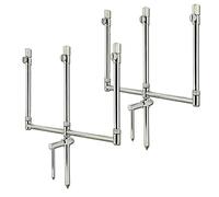 NGT 3 Rod Adaptable Singles Storks Bank Sticks & Buzz Bar Set Stainless Steel Carp Fishing (No Case)