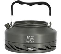 NGT Aluminium Fast Boil Camping Kettle 0.8L Lightweight Outdoor Stove Kettle with Heat Exchange Base, Foldable Handle & Pouring Spout, Gun Metal Finish, Fishing & Camping Cookware