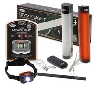 NGT Bivvy Light & Headlamp Set - USB Rechargeable Fishing Bivvy Light with Red Night Mode + Adjustable Hands-Free 100 Lumen LED Headlight, Water-Resistant, Long Runtime