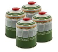 NGT Butane Propane Gas Canisters 4 x 450g, EN417 Self-Sealing Valve for Camping Stoves