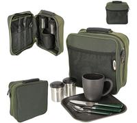 NGT Carp Coarse Fishing Cutlery Cup Plate Set In Case Solo Session Kit (222)