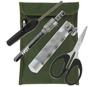 NGT Carp Coarse Fishing Tackle Rig Tying Tool + Braid Scissors, Hook Sharpener + Hook Clamp with Case