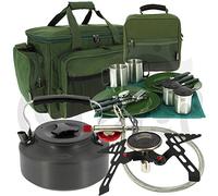 NGT Carp Fishing & Camping Cutlery Cooking Set with Gas Stove, Kettle + Carryall