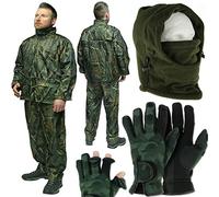 NGT Carp Fishing Hunting Camo Waterproof Jacket Trousers Gloves Snood LARGE