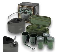 NGT CARP FISHING KETTLE BREW KIT SET 2 CUPS 3 POTS TEA CASE TACKLE OUTDOOR COOKING CAMPING SET