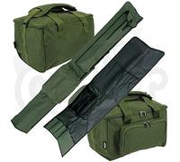 NGT Carp Fishing Quick Fish 3 Rod Holdall for 12 Foot Rods and Tackle Carryall Bag Set