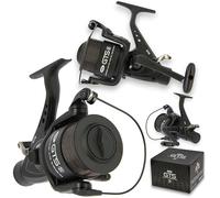 NGT Carp Fishing Reel GTS 60 Bait Runner Freespool with 15lb Line Matt Black