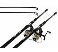 NGT Carp Fishing Setup 2 x 12ft 2 Piece Carp Rods 2.75lb & 2x Baitrunner Reels Pre loaded With Line