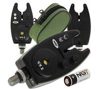 NGT Carp Fishing VX2 Black Bite Alarm with Volume and Tone Control with Battery