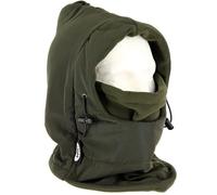 NGT Deluxe Water Resistant Snood, Olive Green, Fleece-Lined with Integrated Face Guard, Adjustable Drawcord, Outdoor Protection Gear