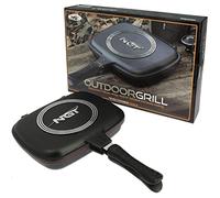 NGT DOUBLE GRILL PAN NON STICK CONNECT PANS CARP FISHING COOKING CAMPING - COMES APART INTO 2 PANS IF NEEDED