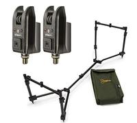 NGT DYNAMIC POD ADJUSTABLE 3 ROD POD COMPACT + 2x SABER Z3 BITE ALARMS CARP