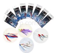 NGT Fishing Hook, 8 Packs Bass Mackerel Feathers Cod Lure, Sea Fishing Boat Tackle Rigs, Salt Water Resistant, Small and Light, Assorted Colors