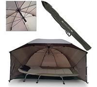 NGT FISHING UMBRELLA CARP SHELTER BROLLY WITH SIDES AND STORM POLES 60" QUICK