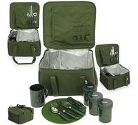 NGT Food Brew Kit Bag Insulated Cooler Bag with Mugs Pots Plates Cutlery Set