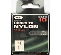 NGT Hooks To Nylon barbless Size 10 - 10 hooks