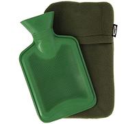 NGT Hot Water Bottle 1lt Litre Capacity with Green Fleece Lined Casing Fishing Camping Hiking Home