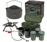 NGT Kettle Brew Kit Gas Stove Set Carp Fishing Holdall 2 Cups 3 Pots Camping