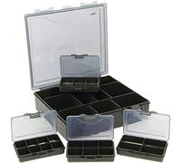 NGT New Carp Fishing 4+1 Black Tackle Box System + Bit Boxes & Stiff Rig Board