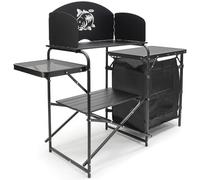 NGT Prep Station - Quick Folding Outdoor Cooking Table with Multi-Section Workspace, Wind Shield, Storage Shelf And Case Ideal For Camping Carp Fishing and Garden BBQ