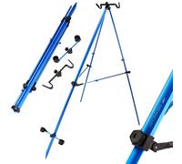 NGT SEA FISHING TRIPOD BEACH ROD STAND 2 SALT SEA FISHING RODS REELS BLUE 7ft