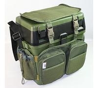NGT Seat Box Fishing Creel Tackle Box with Canvas Backpack Cover