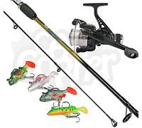 NGT Spinner Fishing Set up Complete With 6ft 2PC Rod & Reel And 4 Soft Rubber Lures Made