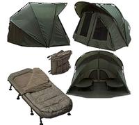 NGT XL FORTRESS BIVVY WITH HOOD 2 MAN BIVVY CARP FISHING + 8 LEG PROFILER BED