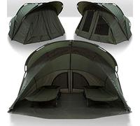 NGT XL Super Size Fortress Pram Bivvy Tent System with Hood - Fits Two Bedchairs Carp Fishing