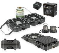 NGT XT Twin Gas Stove Carp Fishing Camping Cooker Griddle Plate & Carry Case