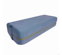 NGT Yoga Bolster Pillow, Rectangular Cushion with Foam Wedges, Washable Suede Cover, Meditation Support with Handles (Blue, 63 * 25 * 15 cm)