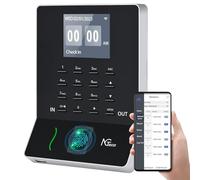 NGTeco Fingerprint clocking in machine for Small Business WiFi Time Card Machine, Office Punch Clock Automatic in and Out with APP for iOS Android (0 Monthly Fees)