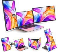 NGTeco Laptop Screen Extender, 16" FHD 1200P IPS Laptop Monitor Extender Triple Screen, Portable Monitor for Laptops 13-17" with Type-C/HDMI/USB-A Port Plug & Play for Wins/Mac
