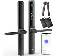 NGTeco Smart Door Lock with Handles, Fingerprint Keyless Security Entry Door Lock, Passcode, IC Card, Fingerprint, Key, WiFi Smart Lock for Narrow-Frame Doors, APP Control, Easy Installation
