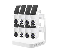 NGTFDCP Outdoor camera, CCTV Camera Systems, Solar Powered Low-power 8-channel Wireless Kit WiFi Base Station Battery High-definition Night Vision 4MP,Home/House Security