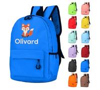 NGTSFLY Personalised Backpack with Embroidered Animal Design and Name Girls Boys School Bag Customised Baby Gift Kids Rucksack (Royal Blue)