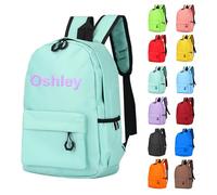 NGTSFLY Personalised Backpack with Embroidered Animal Design and Name Girls Boys School Bag Customised Baby Gift Kids Rucksack (Mint Green)