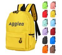 NGTSFLY Personalised Backpack with Embroidered Animal Design and Name Girls Boys School Bag Customised Baby Gift Kids Rucksack (Yellow)