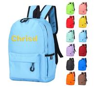NGTSFLY Personalised Backpack with Embroidered Animal Design and Name Girls Boys School Bag Customised Baby Gift Kids Rucksack (Light Blue)