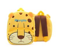 NGTSFLY Personalised Backpack with Embroidered Name for Kids Customized Animal Plush Toddler Bag for Girls Boys Rucksack for Travel Kindergarten Preschool for 1-6 Years Old Baby (Leopard)