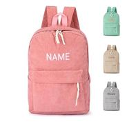 NGTSFLY Personalised Backpack with Kids' Embroidered Names Lightweight Durable Custom School Bags for Girls Boys&Toddlers Baby Rucksack for Nursery Kids Rucksacks (Pink)